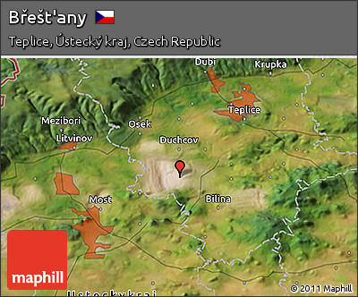 Satellite 3D Map of Břešt'any