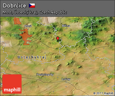 Satellite 3D Map of Dobrčice