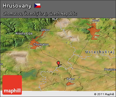 Satellite 3D Map of Hrušovany