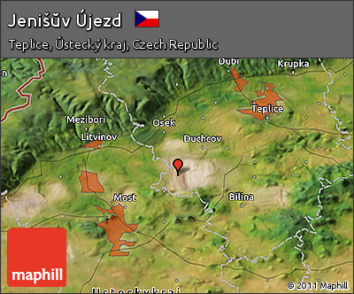 Satellite 3D Map of Jenišŭv Újezd