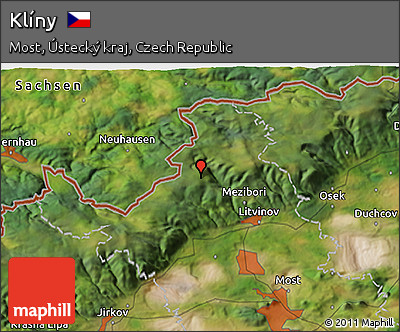 Satellite 3D Map of Klíny