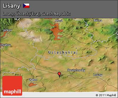 Satellite 3D Map of Lišany