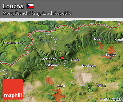 Satellite 3D Map of Loučná