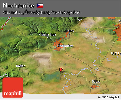 Satellite 3D Map of Nechranice