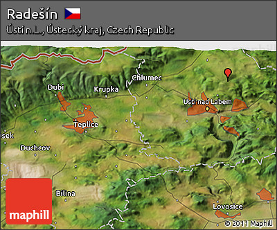 Satellite 3D Map of Radešín