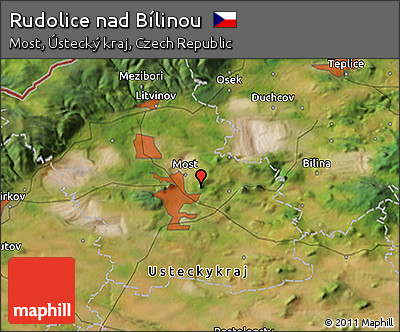 Satellite 3D Map of Rudolice Nad Bílinou