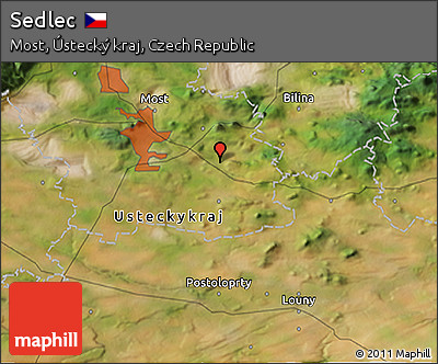 Satellite 3D Map of Sedlec