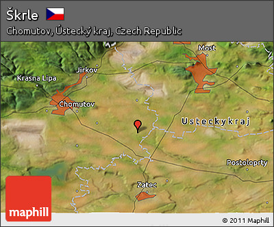 Satellite 3D Map of Škrle