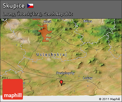 Satellite 3D Map of Skupice