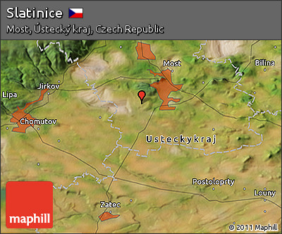 Satellite 3D Map of Slatinice