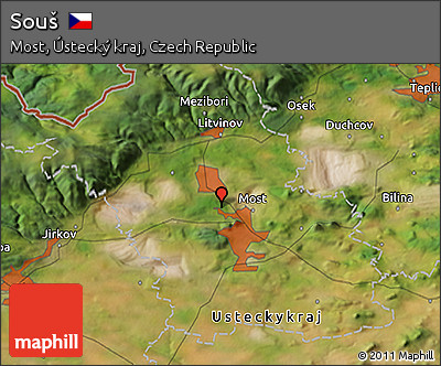 Satellite 3D Map of Souš