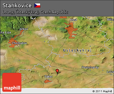 Satellite 3D Map of Staňkovice