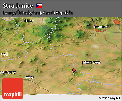 Satellite 3D Map of Stradonice