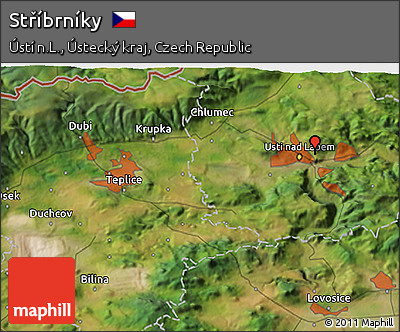 Satellite 3D Map of Stříbrníky