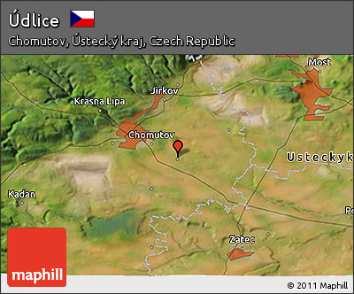 Satellite 3D Map of Údlice