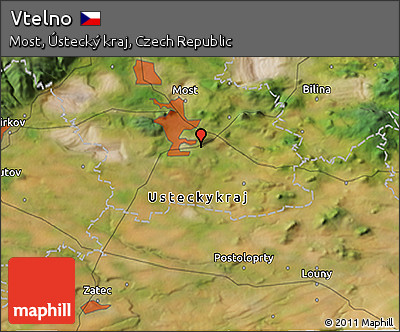 Satellite 3D Map of Vtelno
