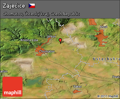 Satellite 3D Map of Zaječice