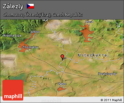 Satellite 3D Map of Zálezly