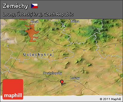 Satellite 3D Map of Zeměchy