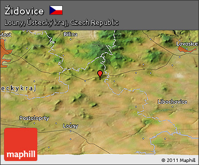 Satellite 3D Map of Židovice