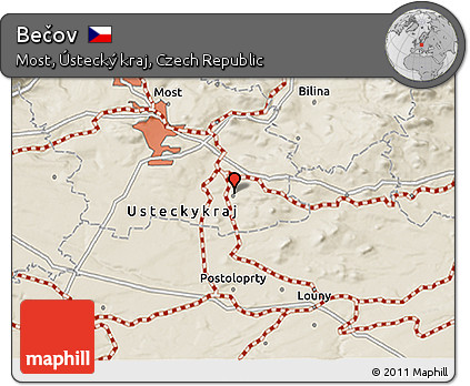 Shaded Relief 3D Map of Bečov