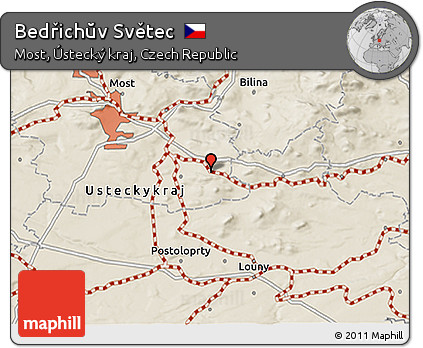Shaded Relief 3D Map of Bedřichŭv Světec