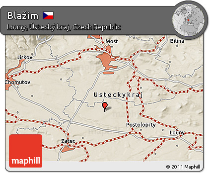 Shaded Relief 3D Map of Blažim