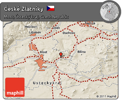 Shaded Relief 3D Map of České Zlatníky