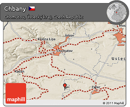Shaded Relief 3D Map of Chbany
