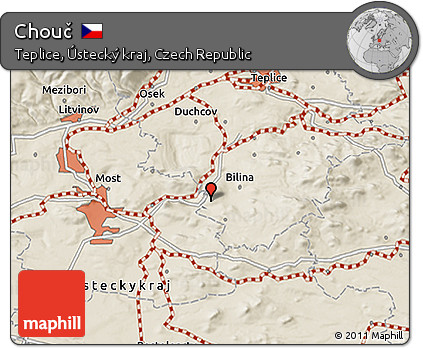 Shaded Relief 3D Map of Chouč