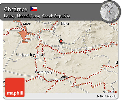Shaded Relief 3D Map of Chrámce