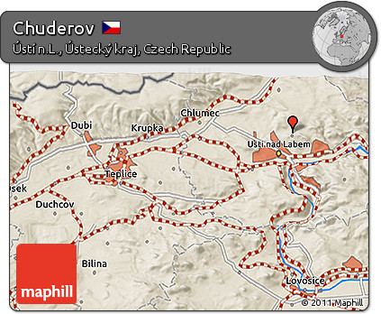 Shaded Relief 3D Map of Chuderov