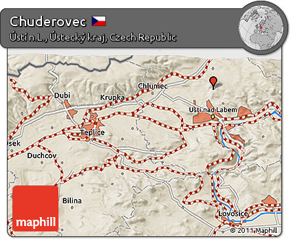 Shaded Relief 3D Map of Chuderovec