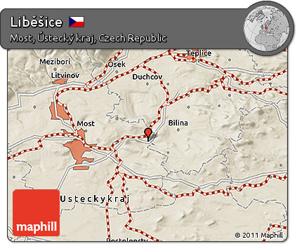 Shaded Relief 3D Map of Liběšice