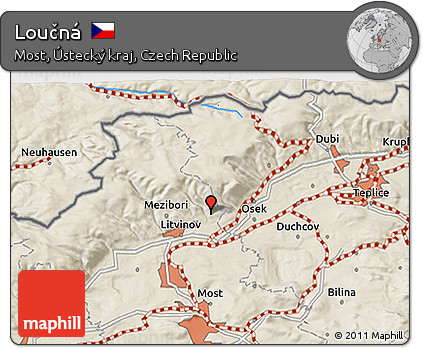 Shaded Relief 3D Map of Loučná
