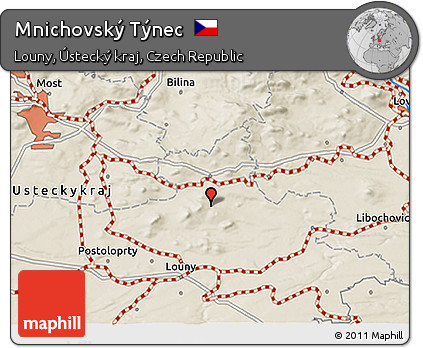 Shaded Relief 3D Map of Mnichovský Týnec