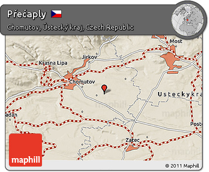 Shaded Relief 3D Map of Přečaply