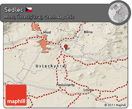 Shaded Relief 3D Map of Sedlec