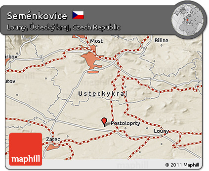Shaded Relief 3D Map of Seménkovice