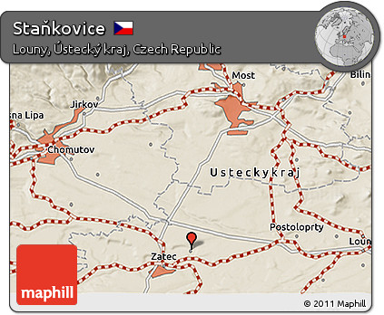 Shaded Relief 3D Map of Staňkovice