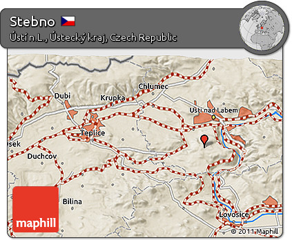 Shaded Relief 3D Map of Stebno