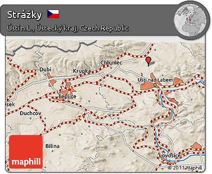 Shaded Relief 3D Map of Strážky