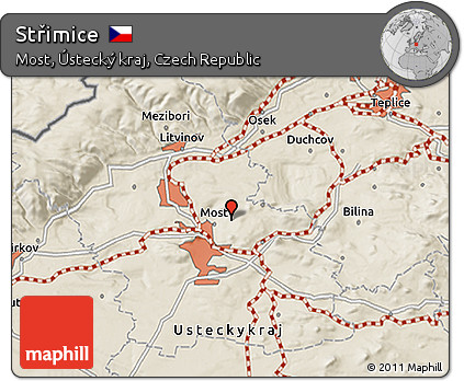 Shaded Relief 3D Map of Střimice