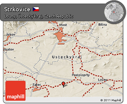 Shaded Relief 3D Map of Strkovice
