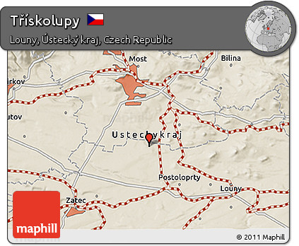 Shaded Relief 3D Map of Třískolupy
