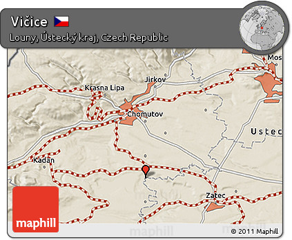 Shaded Relief 3D Map of Vičice