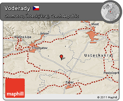 Shaded Relief 3D Map of Voděrady