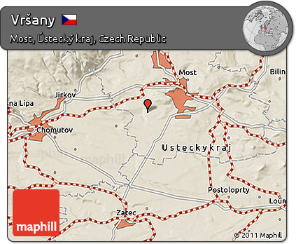 Shaded Relief 3D Map of Vršany