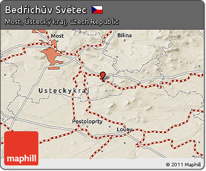 Shaded Relief 3D Map of Bedřichŭv Světec