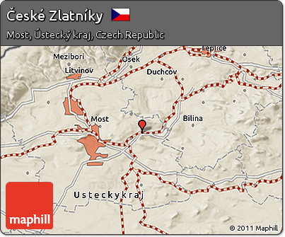 Shaded Relief 3D Map of České Zlatníky